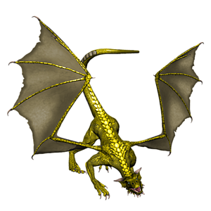<b>Goldstern35</b> ist ein jugendlicher Drache. Gutes Training bereitet den jungen Drachen optimal auf seine Aufgaben in der Arena vor.