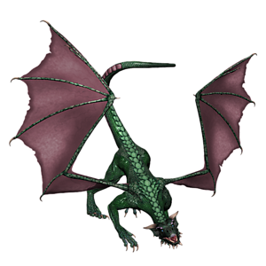 <b>Smaragdflamme</b> ist ein jugendlicher Drache. Gutes Training bereitet den jungen Drachen optimal auf seine Aufgaben in der Arena vor.