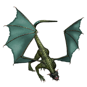 <b>Smaragd</b> ist ein jugendlicher Drache. Gutes Training bereitet den jungen Drachen optimal auf seine Aufgaben in der Arena vor.
