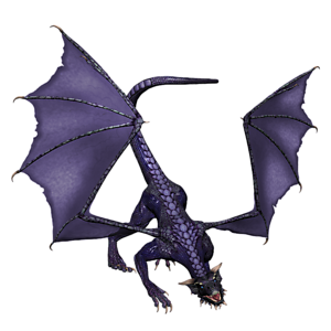 <b>Violett</b> ist ein jugendlicher Drache. Gutes Training bereitet den jungen Drachen optimal auf seine Aufgaben in der Arena vor.
