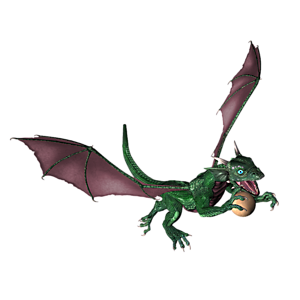 <b>Chrysopras</b> ist ein Drachenkind. Nun ist der richtige Moment, dem Kleinen Fliegen, Feuerspucken usw. beizubringen.