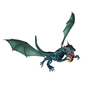 <b>Elovargon</b> ist ein Drachenkind. Nun ist der richtige Moment, dem Kleinen Fliegen, Feuerspucken usw. beizubringen.