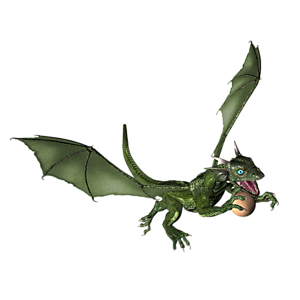 <b>Adorao-figei</b> ist ein Drachenkind. Nun ist der richtige Moment, dem Kleinen Fliegen, Feuerspucken usw. beizubringen.