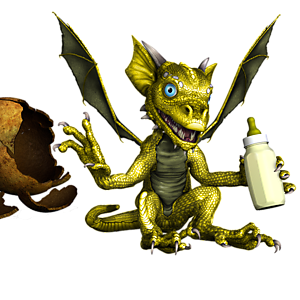 <b>Peamini ei</b> ist ein weibliches Drachenbaby. Mit der richtigen Pflege wird es schnell wachsen und stark genug zum Fliegen werden.