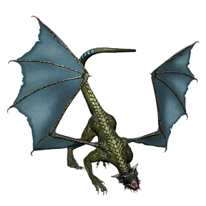 <b>Tausplitter</b> ist ein jugendlicher Drache. Gutes Training bereitet den jungen Drachen optimal auf seine Aufgaben in der Arena vor.