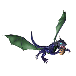 <b>Ceradark ei</b> ist ein Drachenkind. Nun ist der richtige Moment, dem Kleinen Fliegen, Feuerspucken usw. beizubringen.